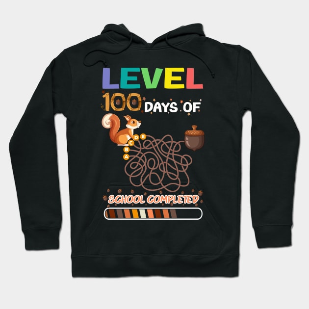 Level 100 Days Of School Completed Squirrel Game Hoodie by secretboxdesign